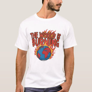 LE MONDE BRÛLE - T-shirt Grunge Crise Mondiale