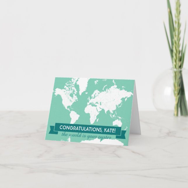 Le monde est votre carte de félicitations pour huî (Devant)