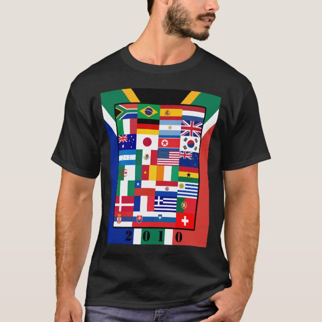 Le monde marque le T-shirt foncé de base du (Devant)