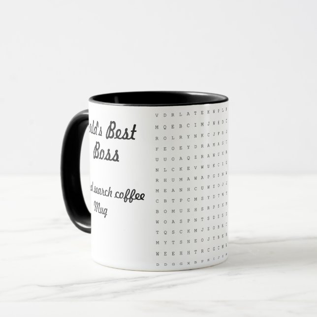 Le monde meilleur boss Word Search Mug (Devant gauche)