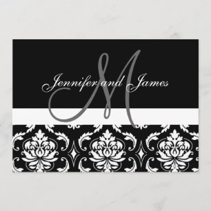 Le monogramme appelle les invitations noires de