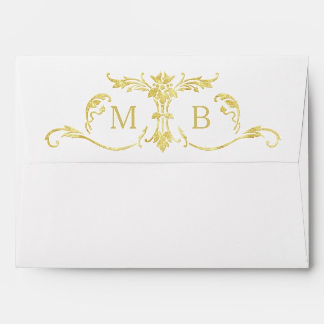 Le monogramme d'or enveloppe l'ensemble mariage or (Dos (Haut rabat))