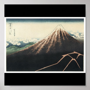 Le mont Fuji, affiche de C. de peinture japonais