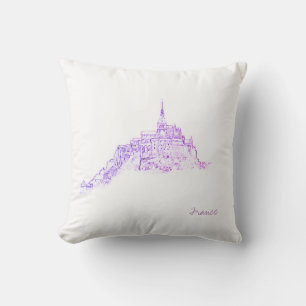 Le Mont Saint Michel France Architecture Throw Pillow