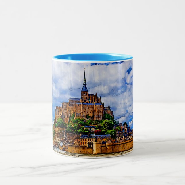 Le Mont Saint Michel Two-Tone Coffee Mug (Center)