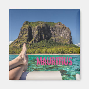 Le Morne Brabant Mauritius view from boat at sea Magnet