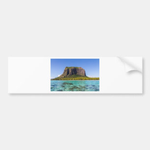 Le Morne Brabant Mauritius with sea panoramic Bumper Sticker