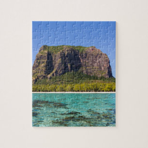 Le Morne Brabant Mauritius with sea panoramic Jigsaw Puzzle