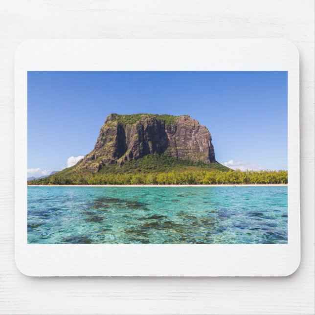 Le Morne Brabant Mauritius with sea panoramic Mouse Pad (Front)