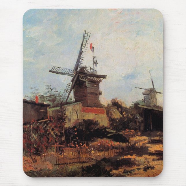 Le Moulin de Blute Fin by Vincent van Gogh Mouse Pad (Front)