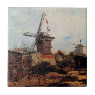 Le Moulin de Blute Fin by Vincent van Gogh Tile