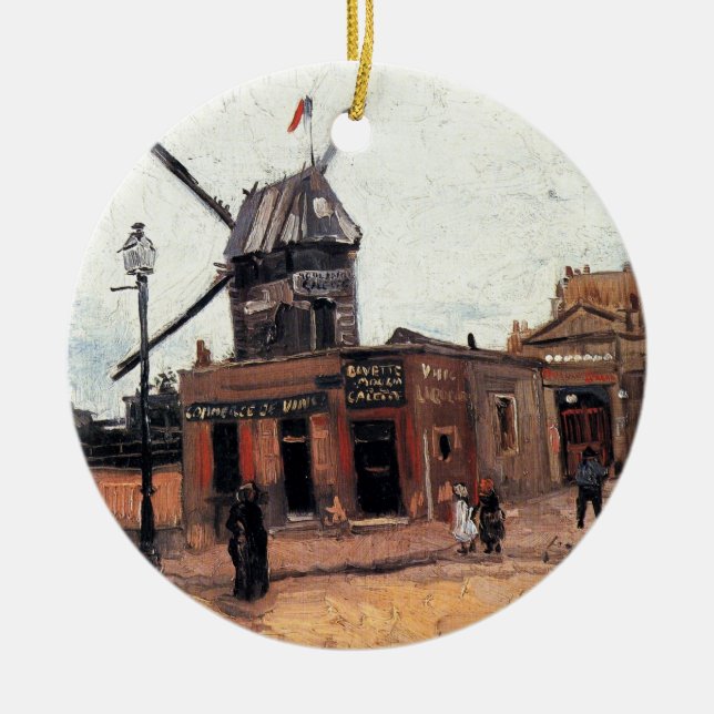 Le Moulin de la Galette by Vincent van Gogh Ceramic Ornament (Front)