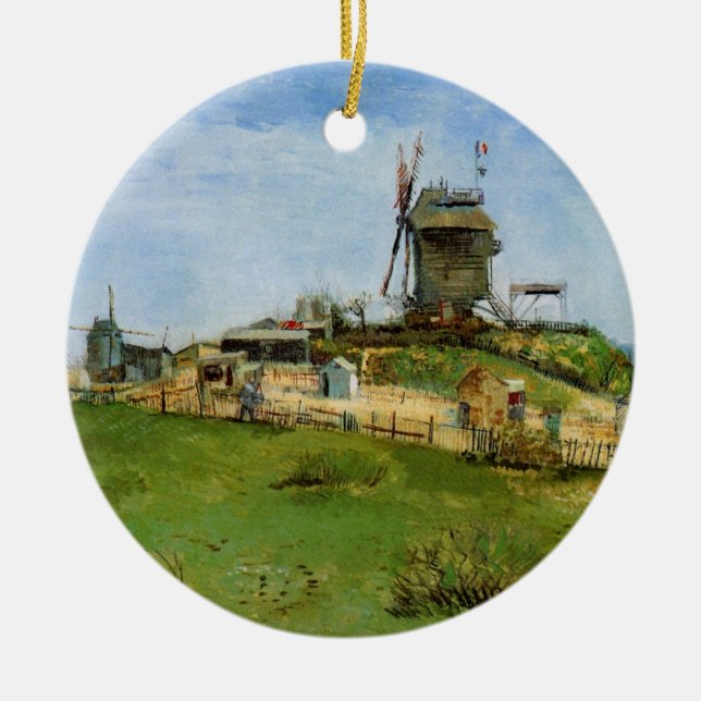 Le Moulin de la Galette by Vincent van Gogh Ceramic Ornament (Front)