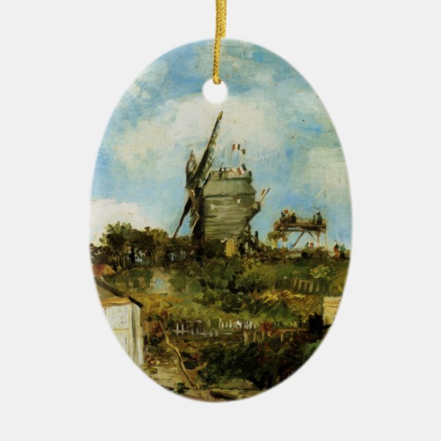 Le Moulin de la Galette by Vincent van Gogh Ceramic Ornament (Front)