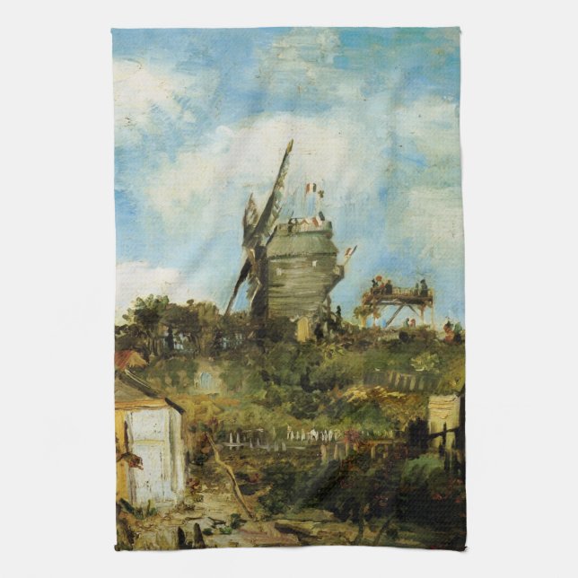 Le Moulin de la Galette by Vincent van Gogh Kitchen Towel (Vertical)