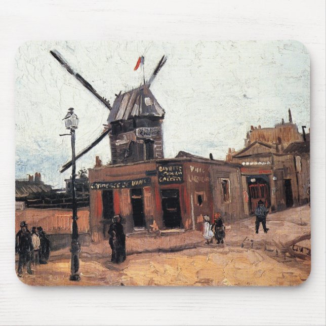 Le Moulin de la Galette by Vincent van Gogh Mouse Pad (Front)