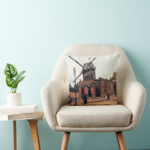 Le Moulin de la Galette by Vincent van Gogh Throw Pillow