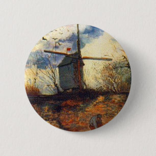 Le Moulin de la Galette Van Gogh 2 Inch Round Button