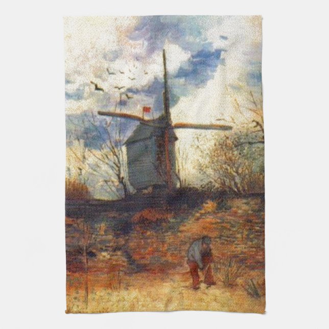 Le Moulin de la Galette Van Gogh Kitchen Towel (Vertical)