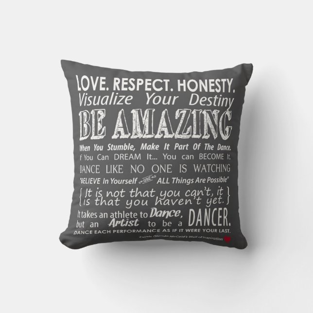 Le mur de Carrie du coussin inspiré de citations (Recto)