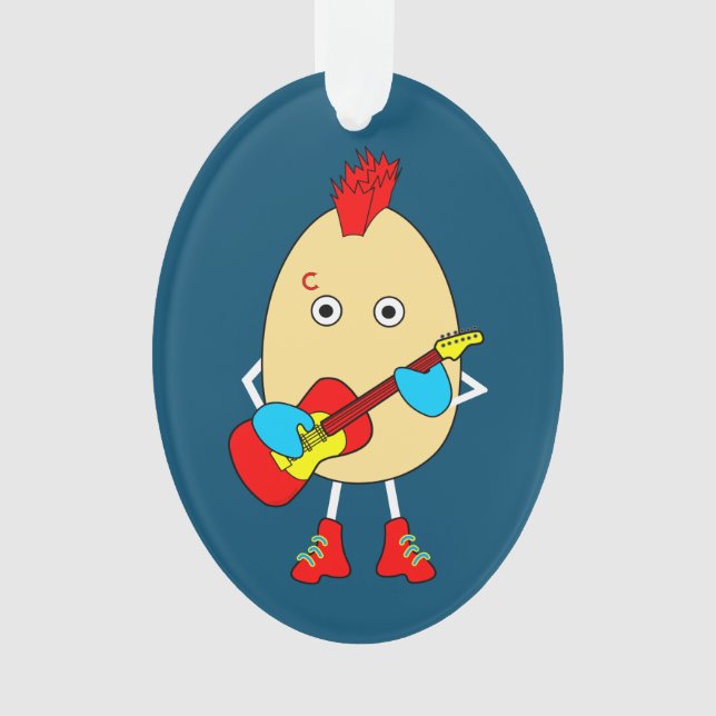 Le musicien de rock Egghead (devant)