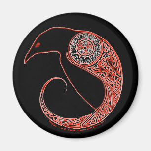 Le noir celtique de magnet de knotwork de Morrigan