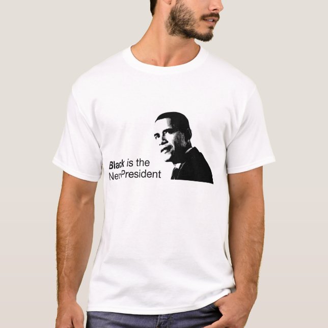 Le noir est le nouveau Président Obama T-Shirt (Devant)