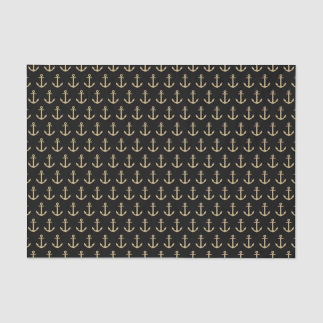 Le noir et l'or ancre loin le papier de soie de (Recto)