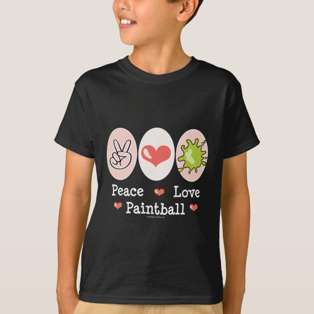 Le Paintball d'amour de paix badine le T-shirt (Devant)