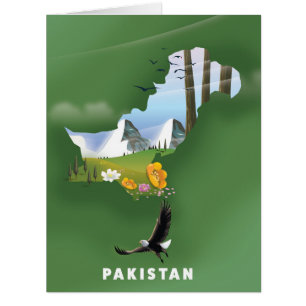 Le Pakistan a illustré une carte de voyage.