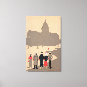 Le Pantheon Art Deco SceneParis, France Canvas Print