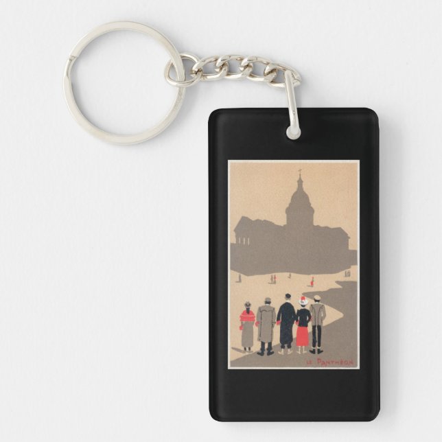 Le Pantheon Art Deco SceneParis, France Keychain (Front)