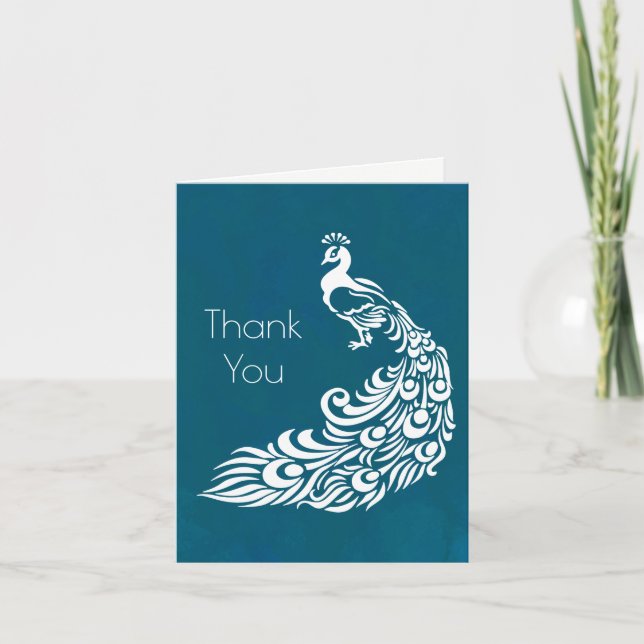 Le paon blanc sur le Merci Turquoise (Devant)