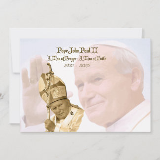 Le pape Jean-Paul II Cartes pour notes de collecti