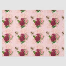 Le papier de soie de la série abeille rose et or D