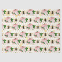 Le papier de soie de la série abeille rose et or D
