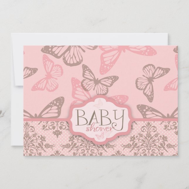 Le papillon embrasse la carte d'invitation de (Devant)