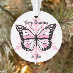 Le papillon rose à Noël