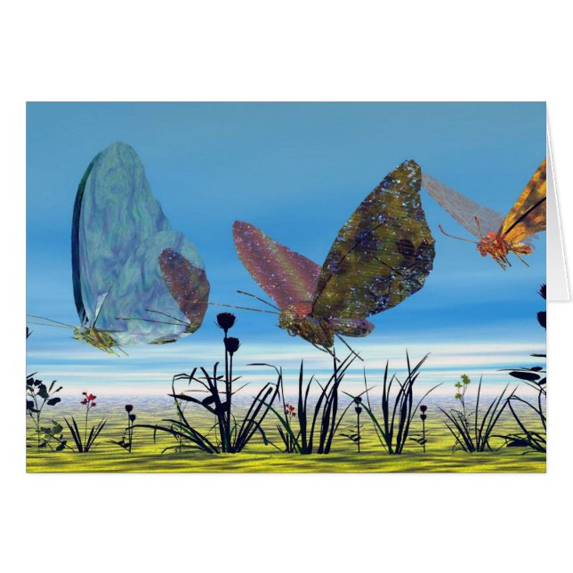 Le papillon s'envole la carte (Devant horizontal)