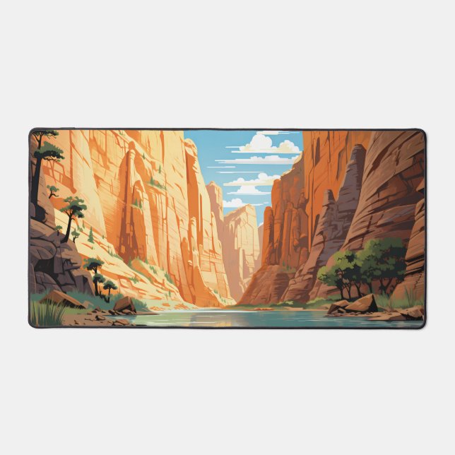 Le Parc National De Zion Les Narrows Art Rétro (Recto)