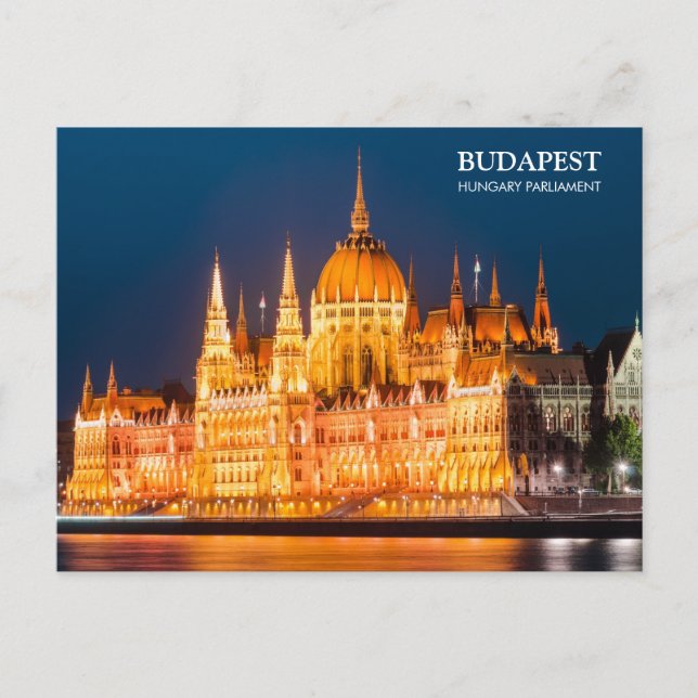 Le Parlement de Budapest en carte postale de nuit (Devant)