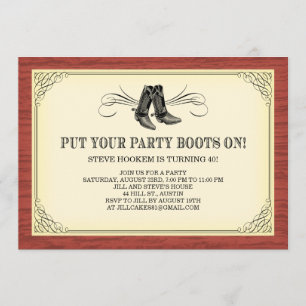 Le Parti Boots Invitations Occidentales