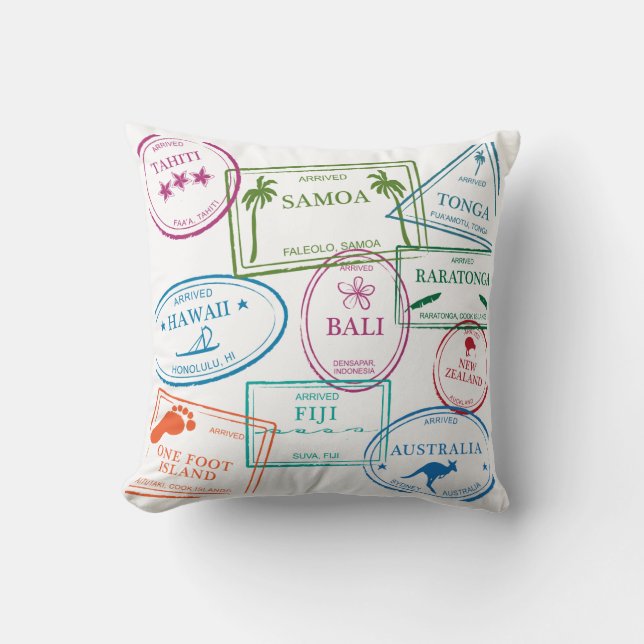 Le passeport tropical emboutit 20 x 20" coussin (Recto)