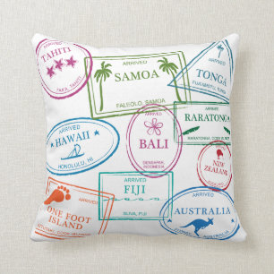 Le passeport tropical emboutit 20 x 20" coussin