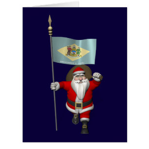 Le Père Noël Avec L'Enseigne Du Delaware