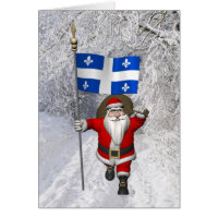 Le Père Noël Avec L'Enseigne Du Québec