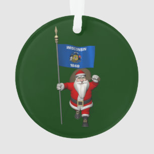 Le Père Noël Avec L'Ensigne Du Wisconsin