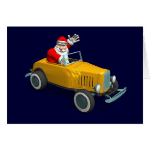 Le Père Noël Conduit Une Hotrod