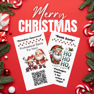 Le Père Noël Deux Cartes de visite Merci le code Q