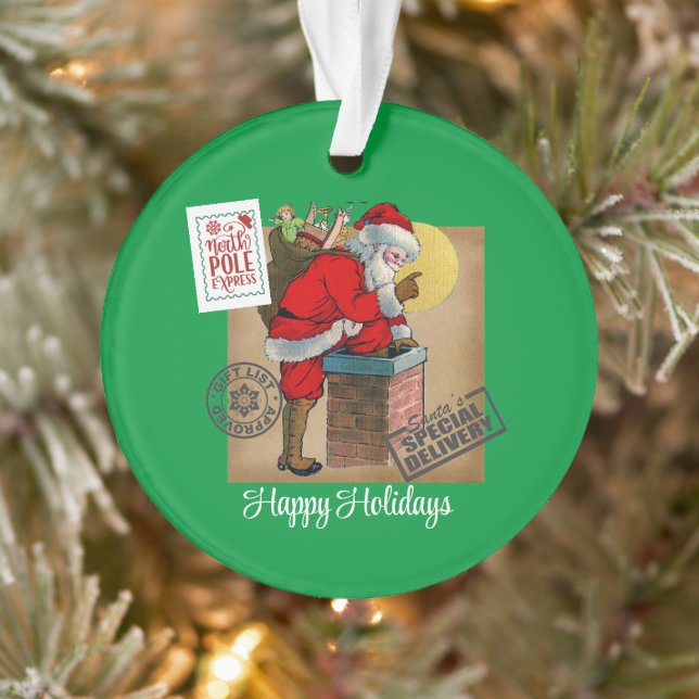 Le Père Noël En Bas De L'Ornement Acrylique Du Che (Arbre)